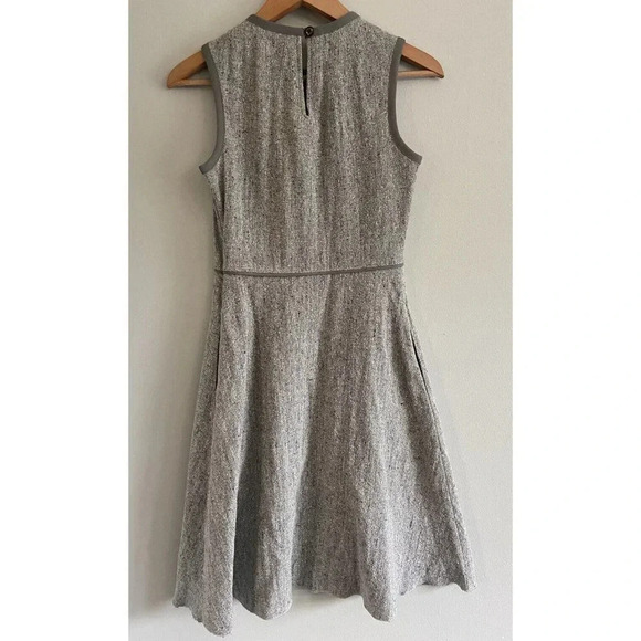 NWT Archerie NY Fit Flare Dress Piped Darted Tweed Gray Size 2 New - Picture 3 of 5